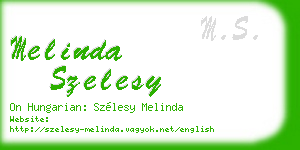 melinda szelesy business card